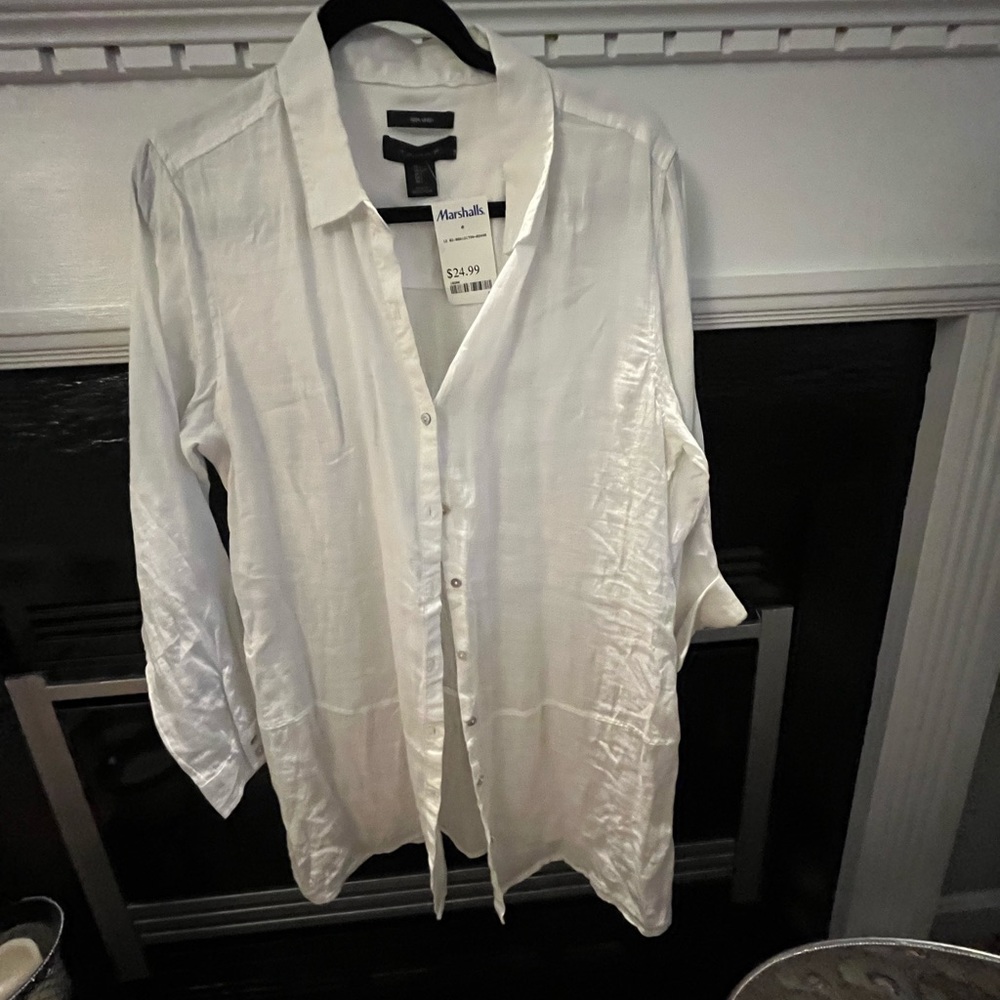 Women’s, Shirt, TAHARI, Size L, White, NWT